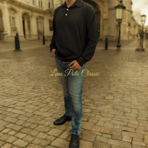 Cotton polo long sleeve shirt by Lans