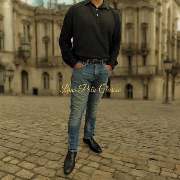 Cotton polo long sleeve shirt by Lans