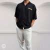 Oversized New York embroidered shirt made from breathable cotton