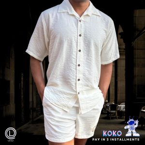 otton Relaxed Shirt (Off White): "Cotton relaxed fit shirt in off white, crafted from soft premium cotton