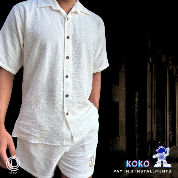 otton Relaxed Shirt (Off White): "Cotton relaxed fit shirt in off white, crafted from soft premium cotton