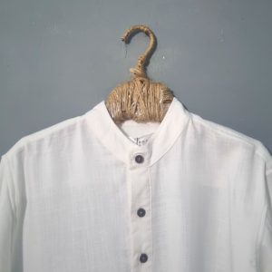 Lans Oversized Nomad Resort Linen Kurtha front view longline shirt