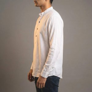 Lans Oversized Nomad Resort Linen Kurtha front view longline shirt