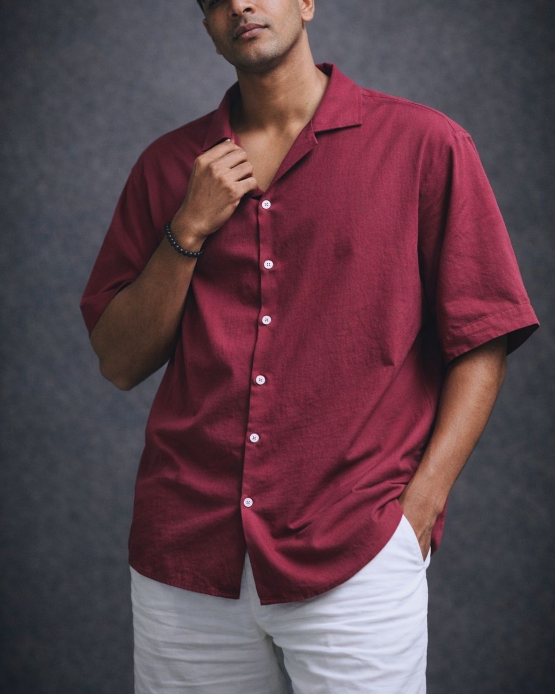 Lans Relaxed Cuban Collar Short Sleeve Shirt (XS–4XL)