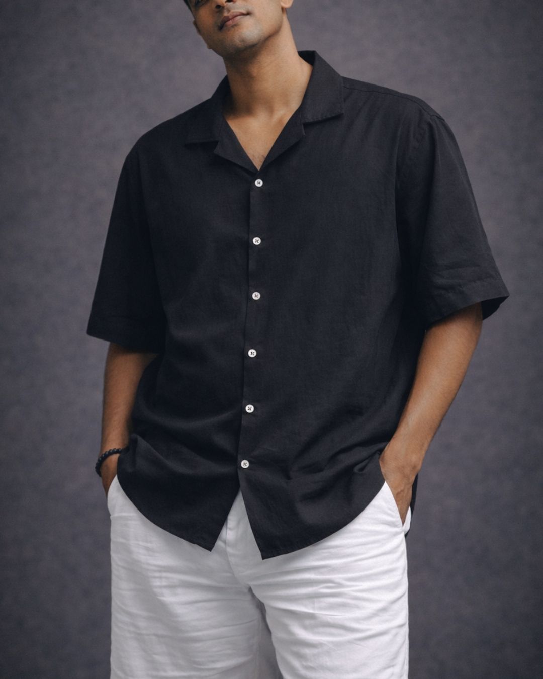 Lans Relaxed Cuban Collar Short Sleeve Shirt (XS–4XL)