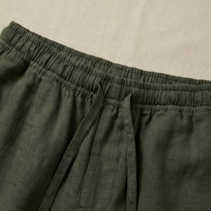Lans Oversized Olive Green Long Pant front view handmade in Sri Lanka