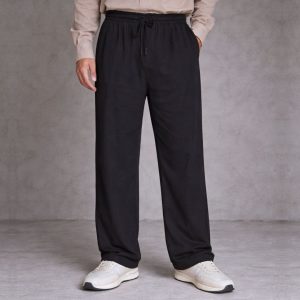 Lans Oversized Washed Cotton Men's Long Pant -  Black ( XS to 4XL )