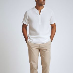 Lans Relaxed  Pure V Linen Shirt (XS–4XL)