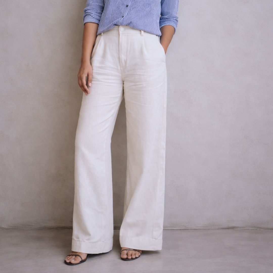 Lans Relaxed Serene Linen Wide-Leg Woman’s Long Pant