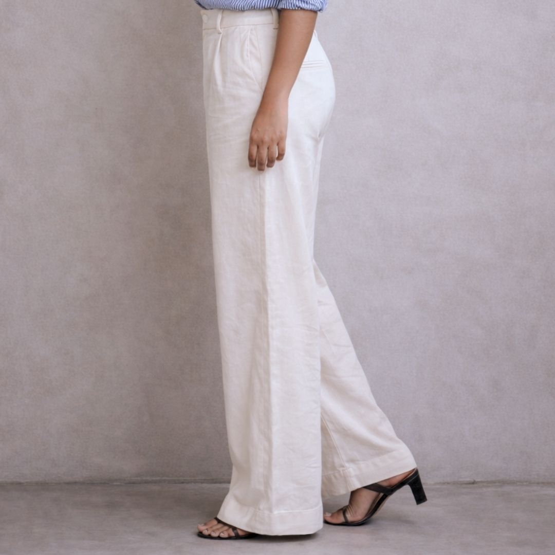 Lans Relaxed Serene Linen Wide-Leg Woman’s Long Pant