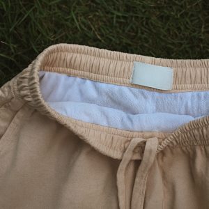 Lans Oversized Linen Beige Pant full length front view relaxed fit