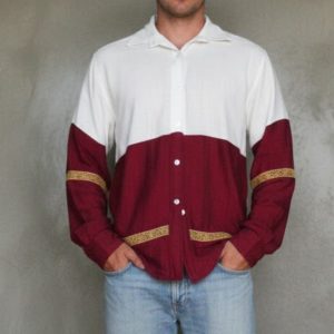 Lans Oversized Cotton  Imperial Panel Cuban Men's Shirt (XS–4XL)