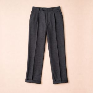 Lans Relaxed Classic Urban Pleated Long Pant in Jet Black front view