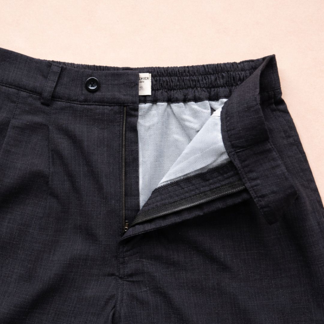 ans Relaxed Classic Urban Pleated Long Pant – Jet Black.4 Lans Relaxed Classic Urban Pleated Long Pant in Jet Black front view