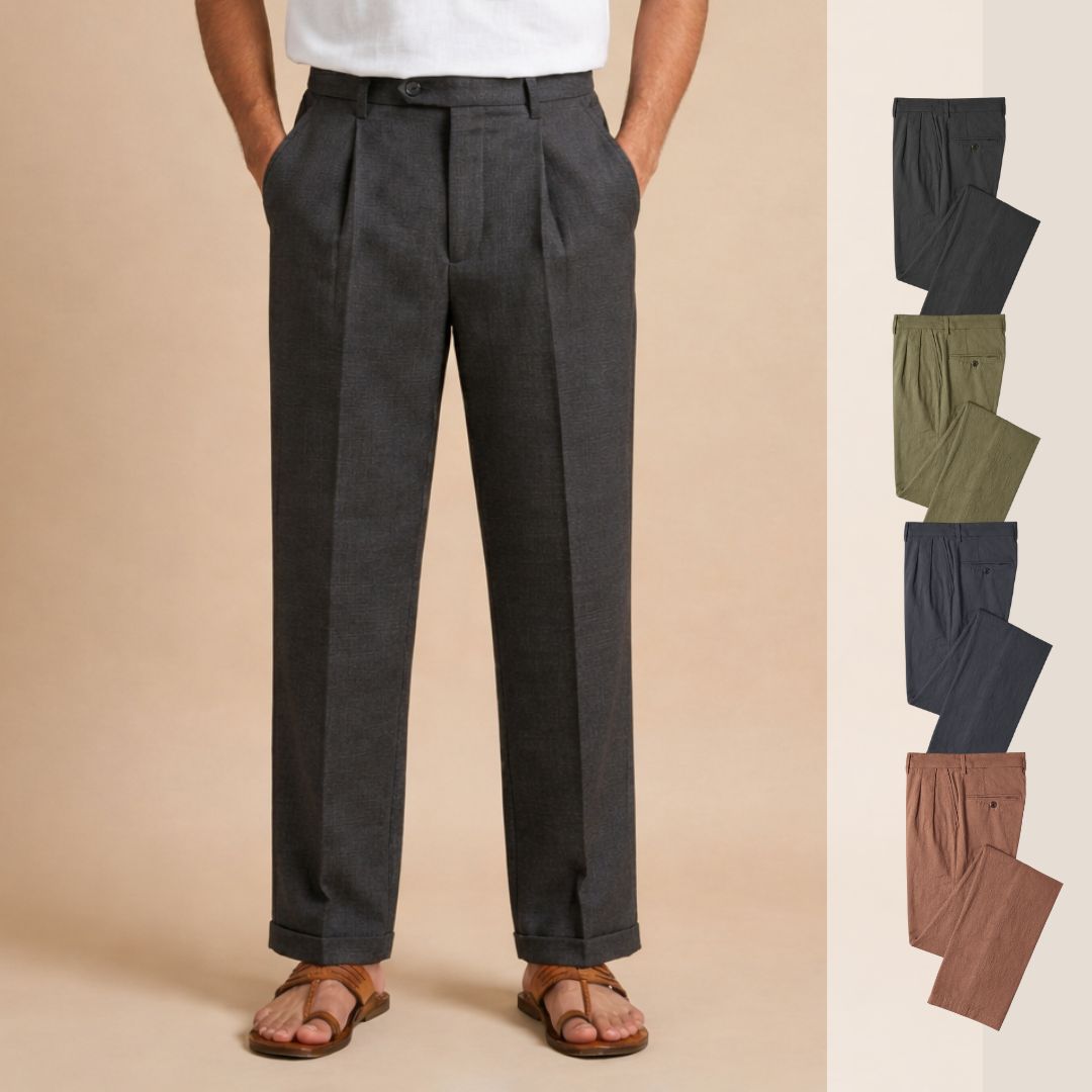 ans Relaxed Classic Urban Pleated Long Pant – Jet Black. Lans Relaxed Classic Urban Pleated Long Pant in Jet Black front view