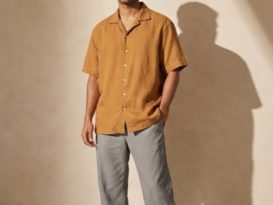 Lans Men's Collection featuring oversized shirts, wide-leg pants, and breathable linen outfits made in Sri Lanka