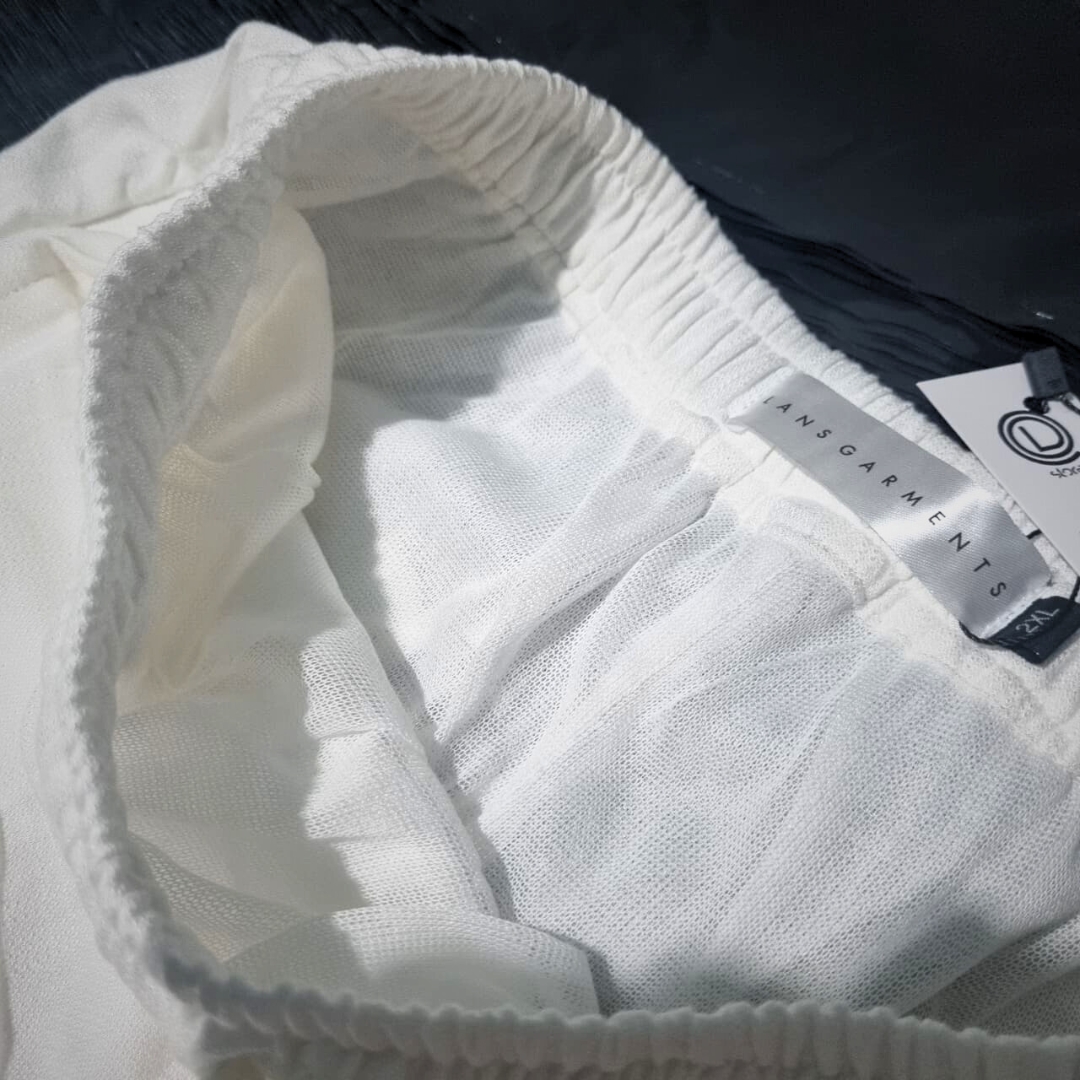 Lans Oversized Washed Cotton Camp Collar Long Sleeve Shirt & Long Pant Full Outfit an wearing oversized washed cotton outfit resort style made in Sri Lanka