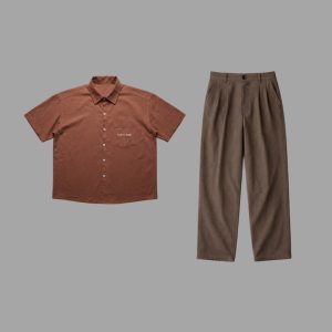 Close up of delicate Moroccan-inspired side embroidery on washed cotton shirt