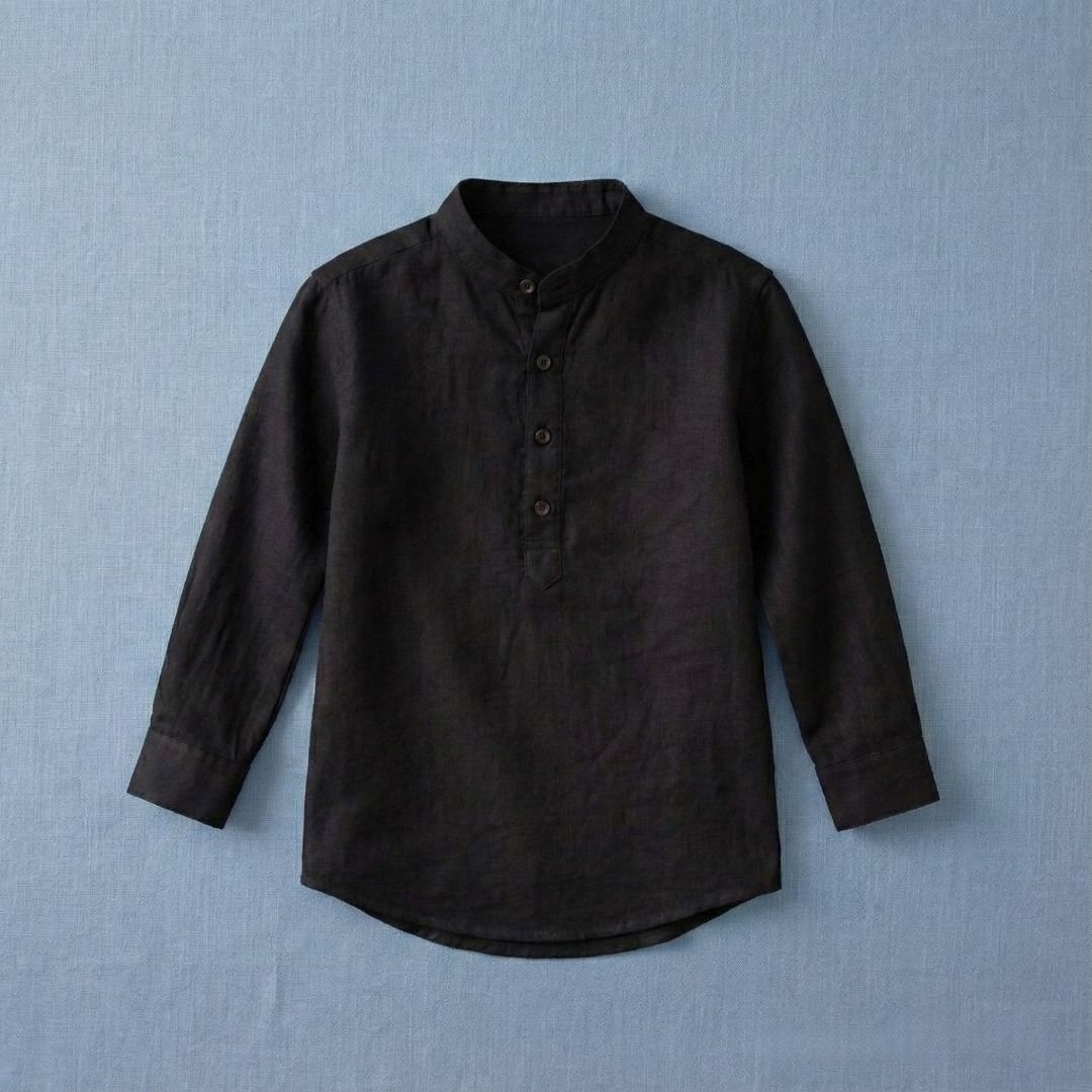 Lans Relaxed Nomad Resort Linen Kid Shirt (3) Lans Relaxed Nomad Resort Linen Kid Shirt front view breathable fabric