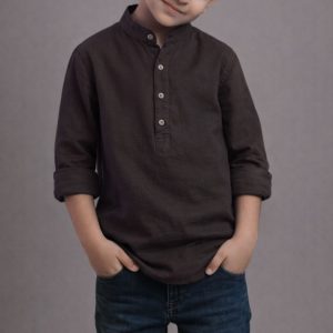 Lans Relaxed Nomad Resort Linen Kid Shirt front view breathable fabric