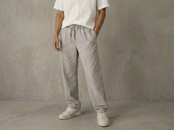 Lans Men's Pant Collection featuring oversized linen, cotton, and utility trousers made in Sri Lanka