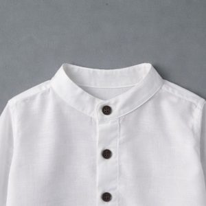 Lans Relaxed Nomad Resort Linen Kid Shirt front view breathable fabric