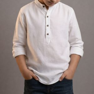 Lans Relaxed Nomad Resort Linen Kid Shirt front view breathable fabric