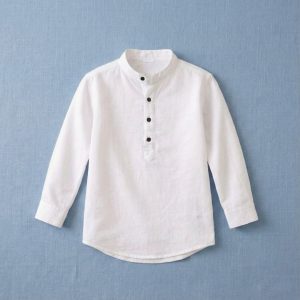 Lans Relaxed Nomad Resort Linen Kid Shirt front view breathable fabric