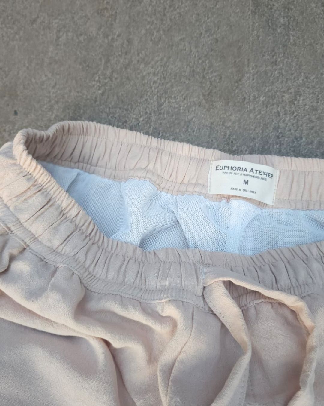 Oversized Washed Cotton Light Beige Long Pant & Sky Blue Relaxed Shirt Lans Full Outfit Sky Blue Relaxed Shirt and Light Beige Pant front view