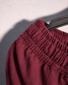 Lans Oversized Washed Cotton Men's Pant in Maroon front view relaxed fit