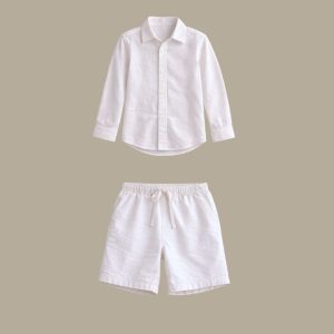Lans Cloudset Kids Unisex Full Outfit matching shirt and shorts set front view