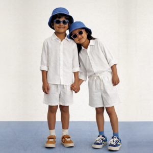 Lans Cloudset Kids Unisex Full Outfit matching shirt and shorts set front view