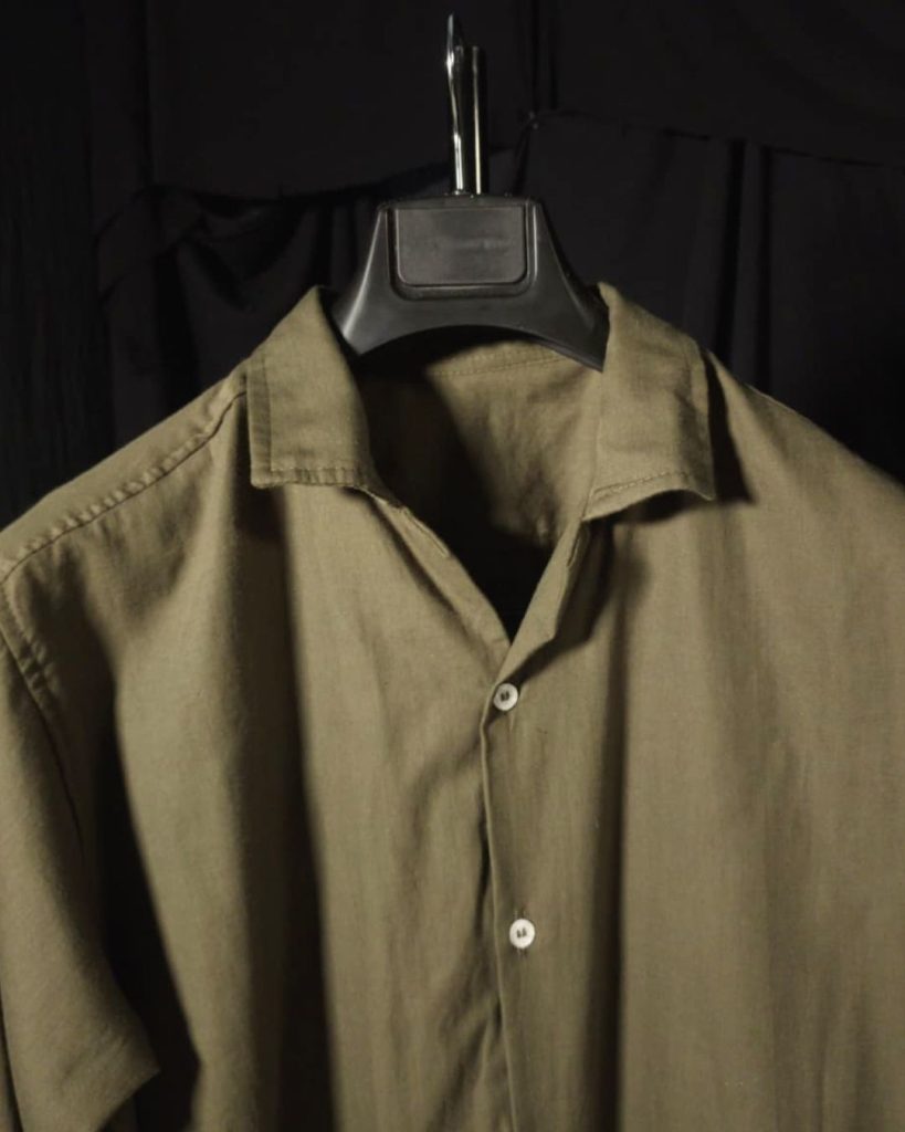 Lans Men’s Oversized Washed Cotton Cuban Long Sleeve Shirt & Long Pant Set