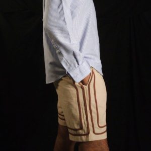 Men’s Striped Cuban Shirt and Summer Short Outfit