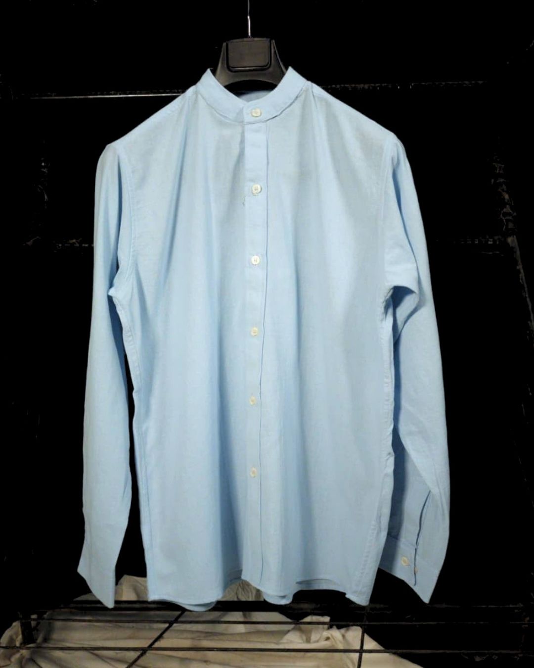 Lans Silver Shore Relaxed Sky Blue Button Down Shirt & Soft Gray Oversized Pant Outfit